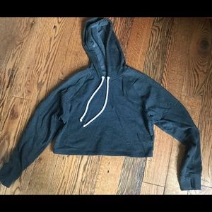 Gray Sweatshirt Crop Top